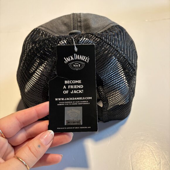 NWT Official Women's Jack Daniels Grey Wash Baseball Cap with Pony Hole Detail - Picture 4 of 6